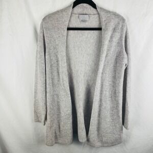 Pure Collection Cashmere Light Gray Open Cardigan Medium Minimalist Quiet Luxury